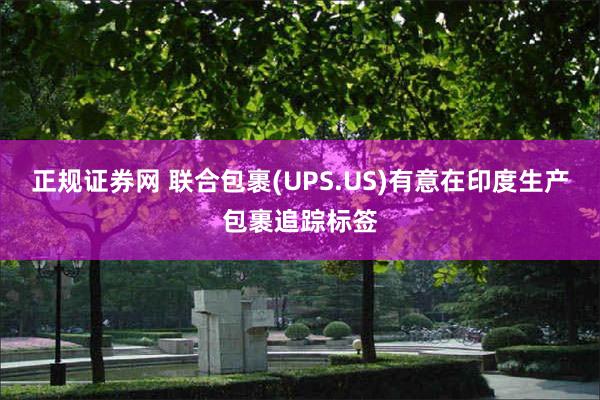 正规证券网 联合包裹(UPS.US)有意在印度生产包裹追踪标签