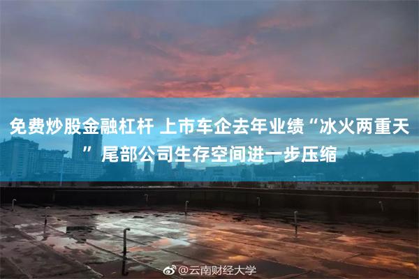免费炒股金融杠杆 上市车企去年业绩“冰火两重天” 尾部公司生存空间进一步压缩