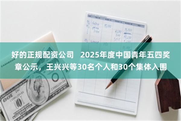 好的正规配资公司   2025年度中国青年五四奖章公示，王兴兴等30名个人和30个集体入围