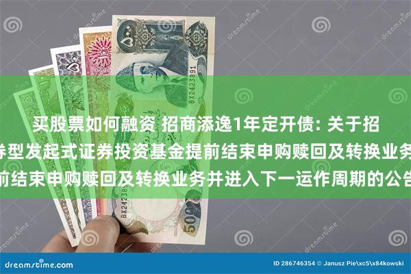 买股票如何融资 招商添逸1年定开债: 关于招商添逸1年定期开放债券型发起式证券投资基金提前结束申购赎回及转换业务并进入下一运作周期的公告