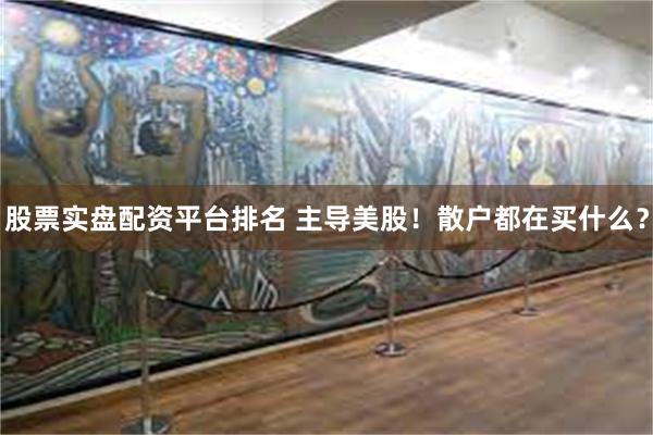 股票实盘配资平台排名 主导美股！散户都在买什么？